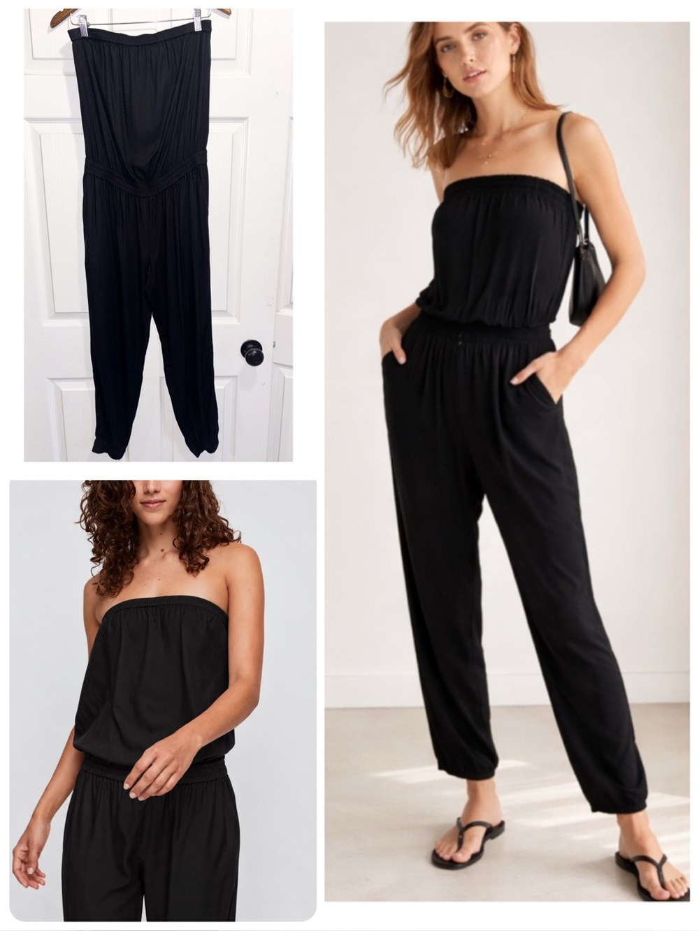 Aritzia Sunday Best Tabata Jumpsuit Strapless Drapey Romper Black Size Medium